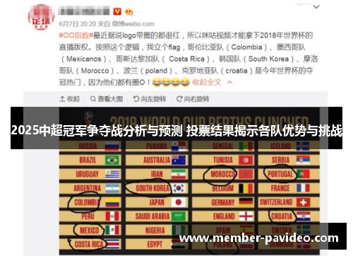 2025中超冠军争夺战分析与预测 投票结果揭示各队优势与挑战